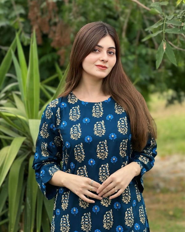Long Printed Shirt-With Trouser