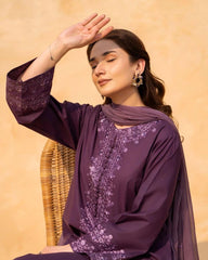 Purple Lawn Embroidery 3pc