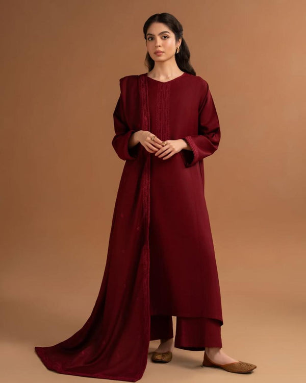 Maroon Embroidery 3pc