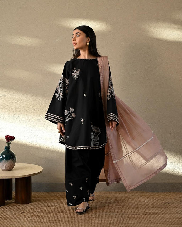 Zaib Lawn Embroidered Farshi Plazo