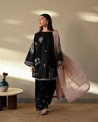 Zaib Lawn Embroidered Farshi Plazo