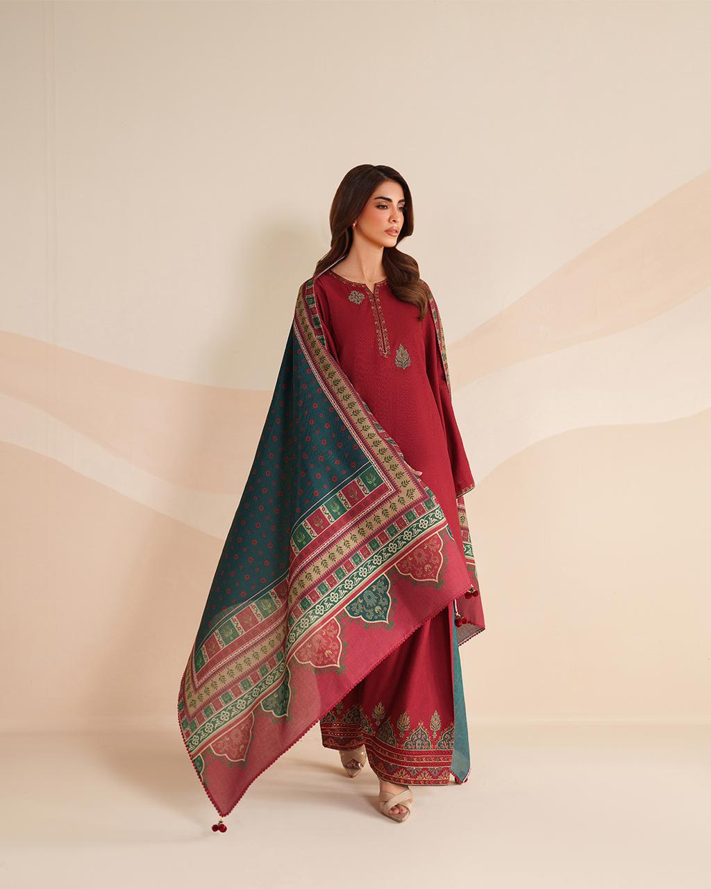 Horain Embroidered 3pc – Merajora