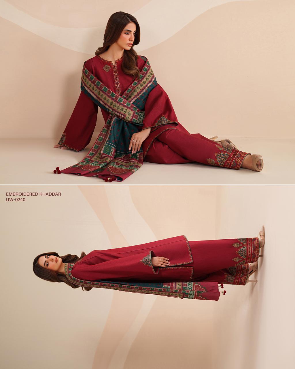 Horain Embroidered 3pc – Merajora